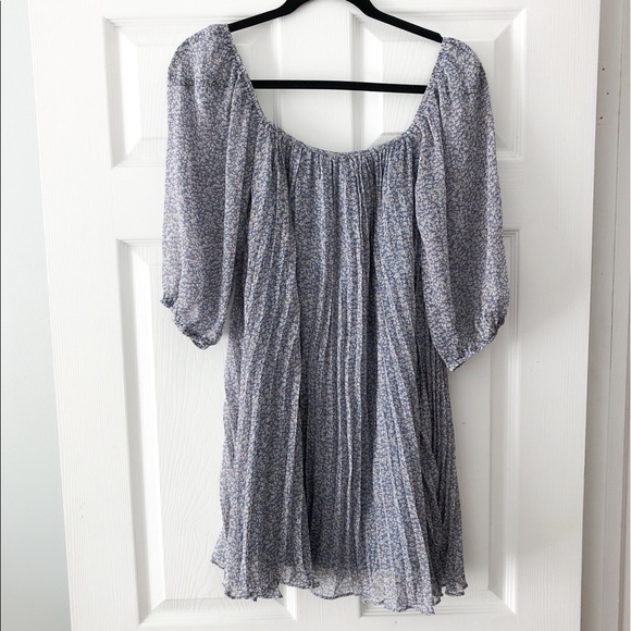 Lulus Blue Floral Pleated Dress - Picture 7 of 8